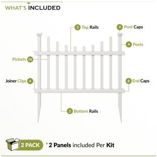 Washington No-Dig Garden Fence Kit (20in H x 42in W)